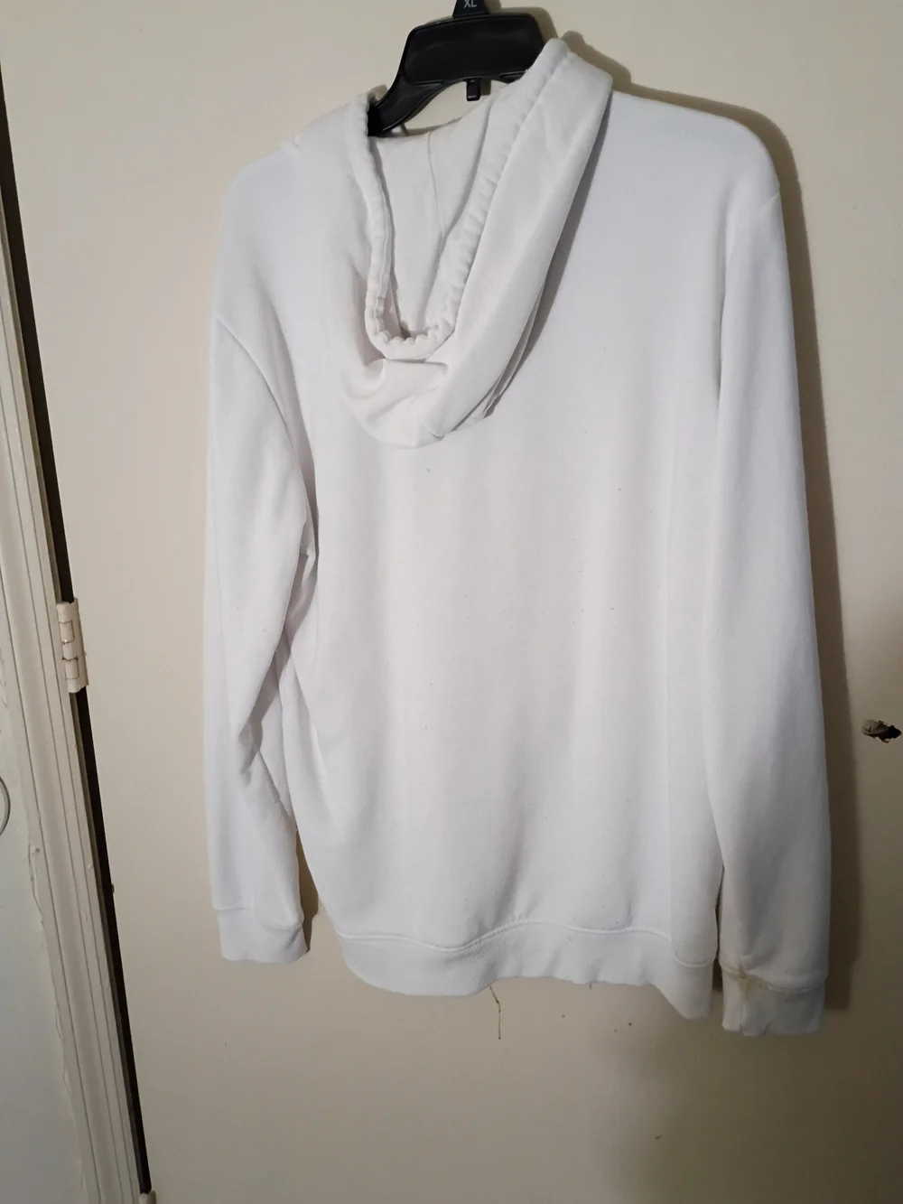 True Religion White Hoodie with Orange and Black Graphic Logo